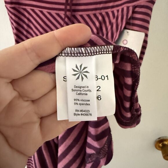 Athleta Women’s S Faux Wrap Skirt Striped Pink Purple Mid Length NWT - Picture 7 of 9